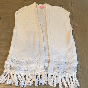 Lilly Pulitzer Bedford White Knit Cardigan/ Vest SIZE XS